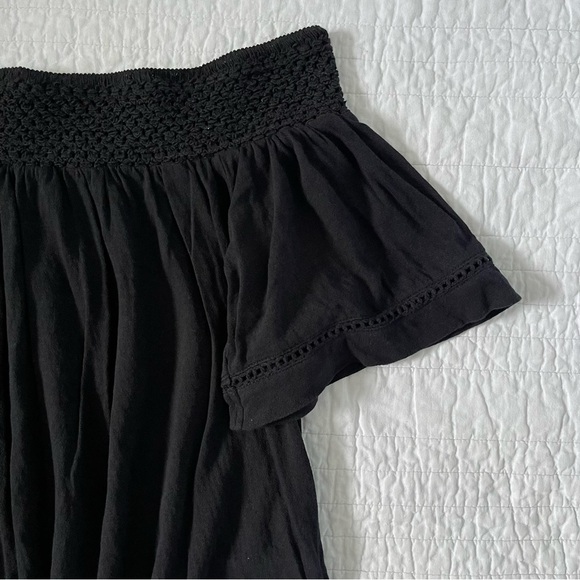 Roxy Black Off the Shoulder Boho Top Blouse Size Small - Picture 2 of 7